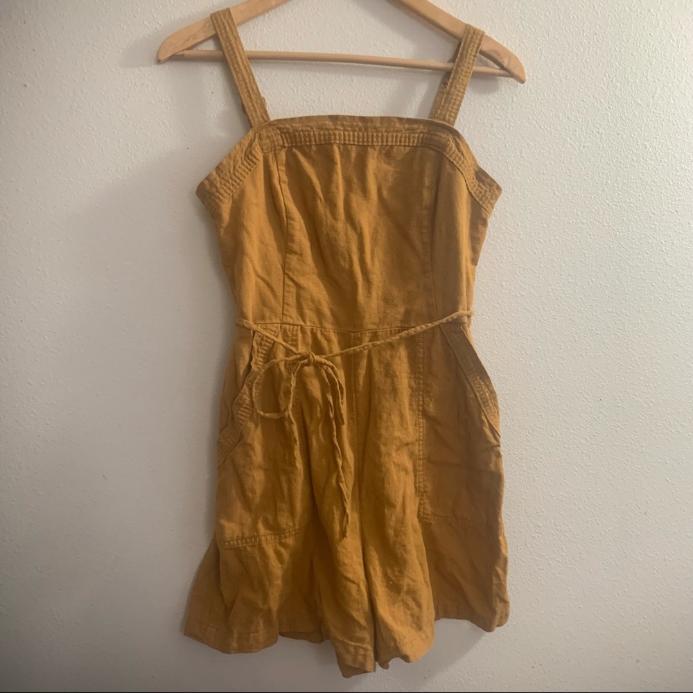 Linen blend romper